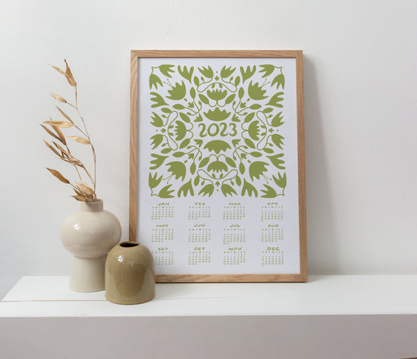 Modern Mandala Poster Calendar Green 2023