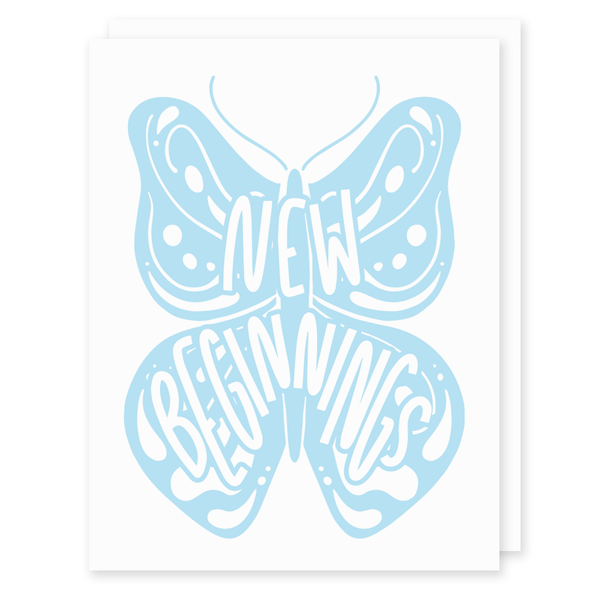 New Beginnings Butterfly Card - Light Blue