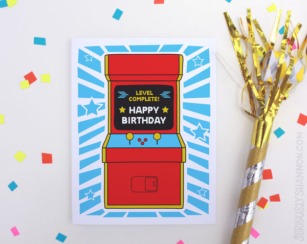 Arcade Game Birthday Card