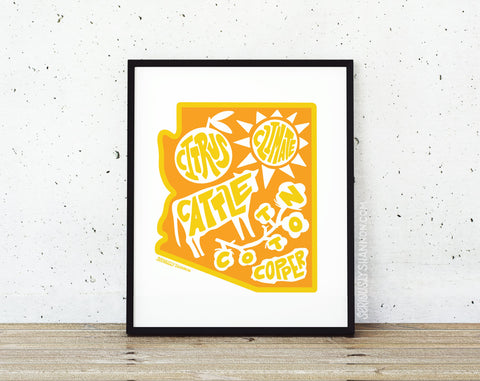 Arizona 5 C's Art Print Orange