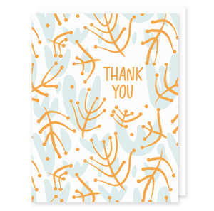 Botanical Thank You Card Orange