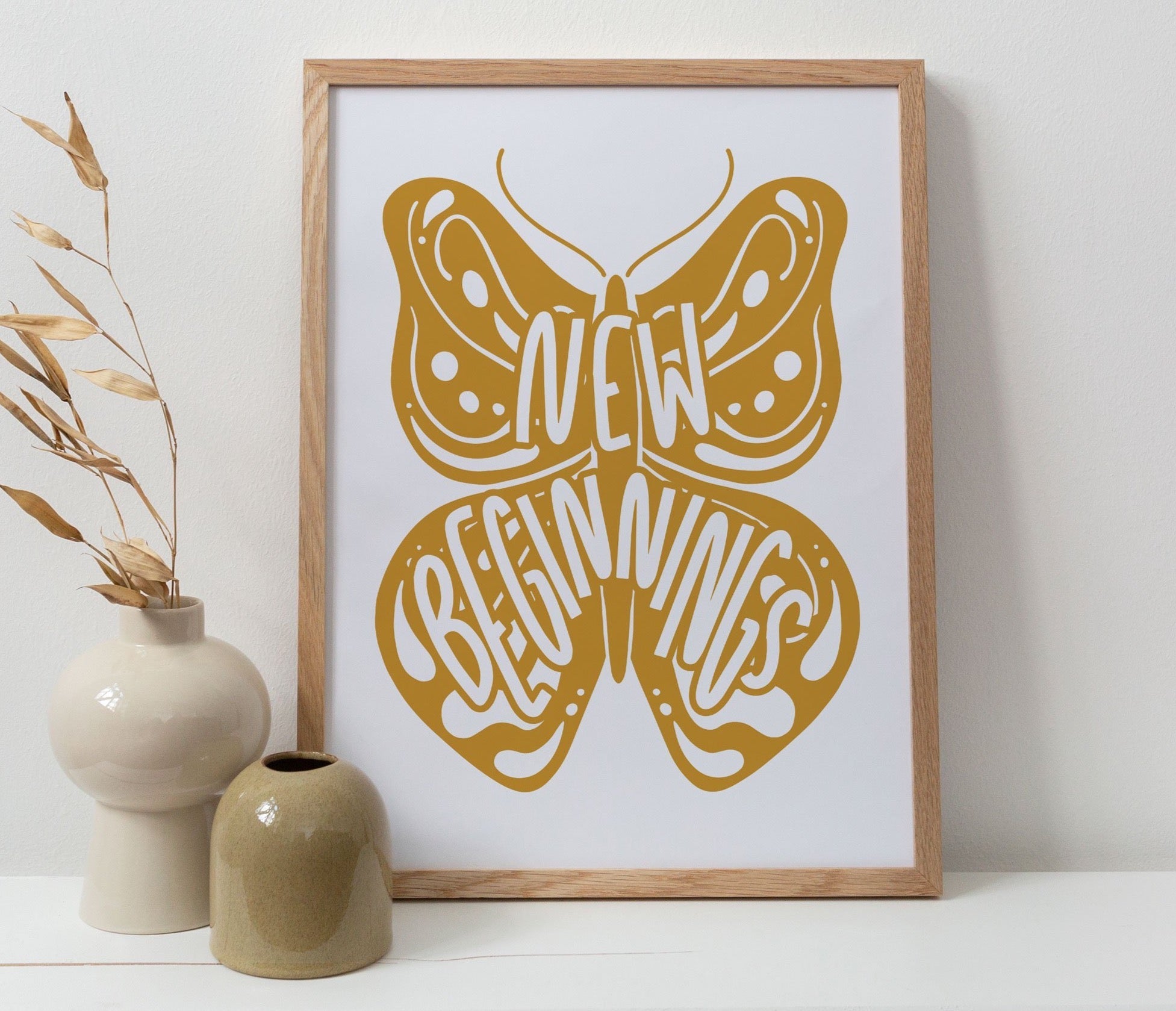Copy of New Beginnings Butterfly Print - Gold