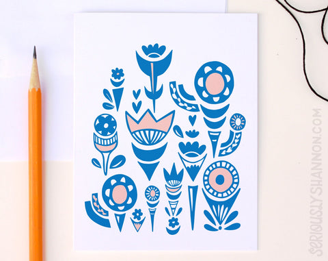 Cute Flower Pattern Card