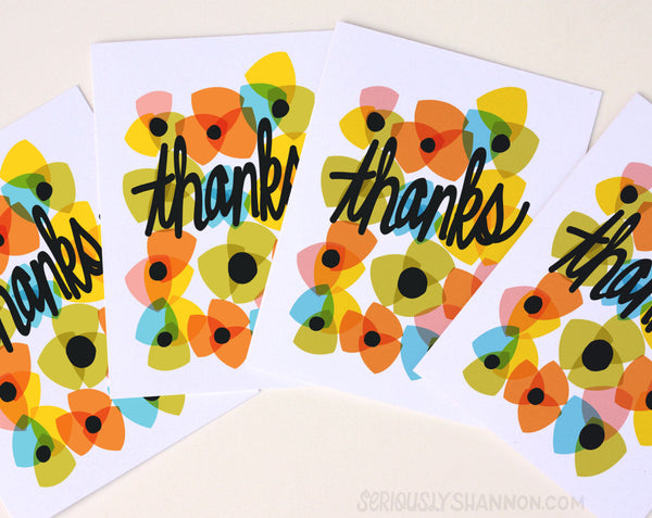 Floral Thank You Cards Set of 8
