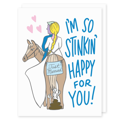 Funny Horse Wedding Card