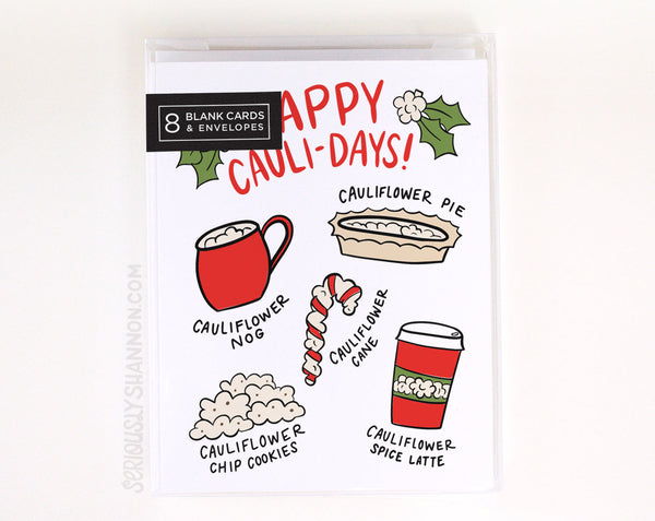 Happy Cauli-Days Holiday Card Set of 8