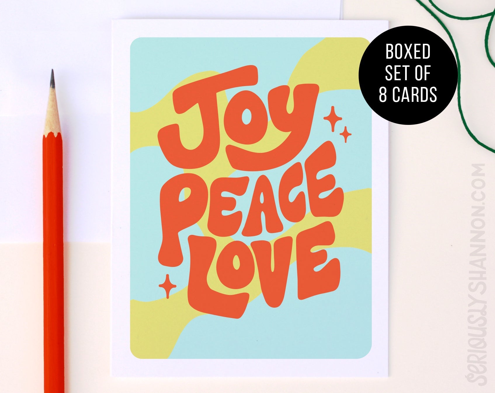 Joy Peace Love Cards Set of 8