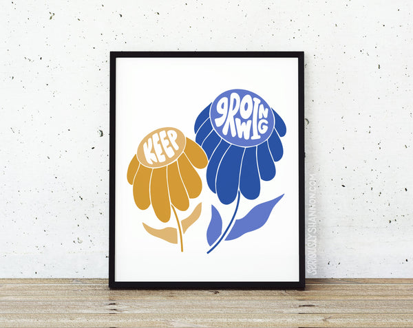 Keep Growing Print - Blue and Gold