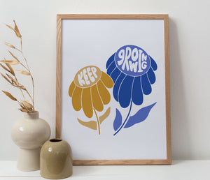 Keep Growing Print - Blue and Gold