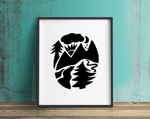 Mountain Shapes Art Print