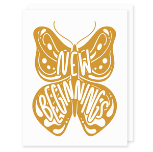 New Beginnings Butterfly Card - Gold