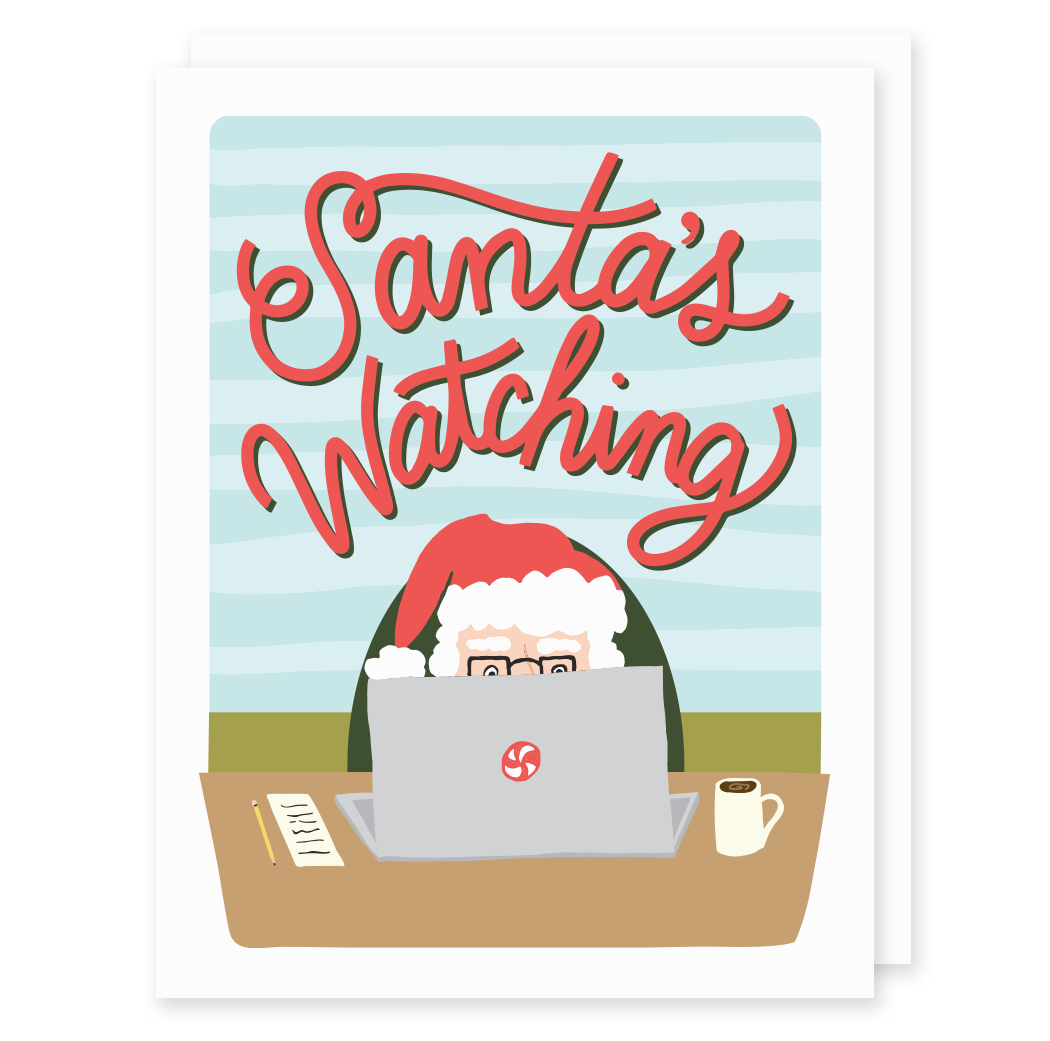 Santa's Watching Holiday Card