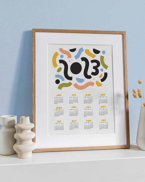 Modern Swiggle Poster Calendar 2023