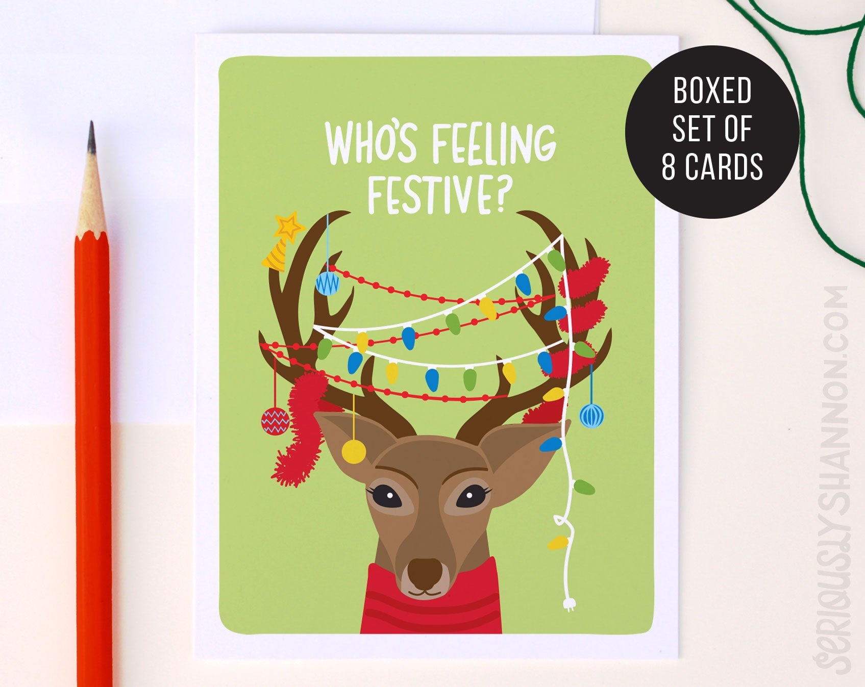 Who's Feeling Festive Holiday Cards Set of 8