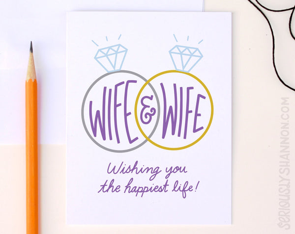 Wife and Wife Wedding Card