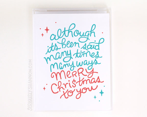 Merry Christmas To You Holiday Cards Set of 8
