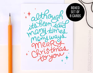Merry Christmas To You Holiday Cards Set of 8